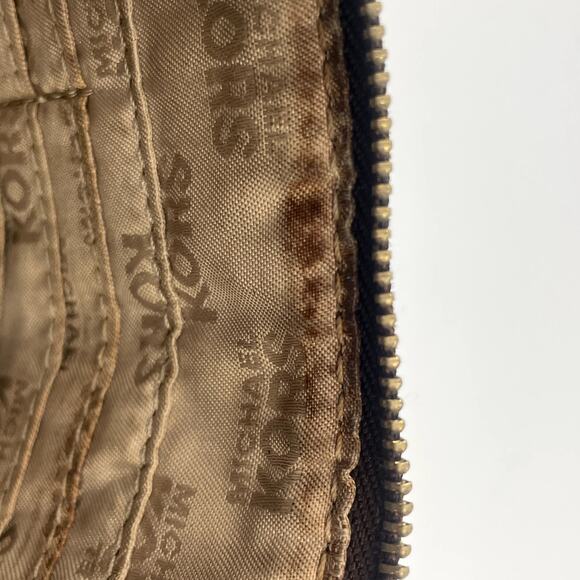 Michael Kors Jet Set Signature Logo Smartphone Clutch Brown Print Canvas - Picture 8 of 8